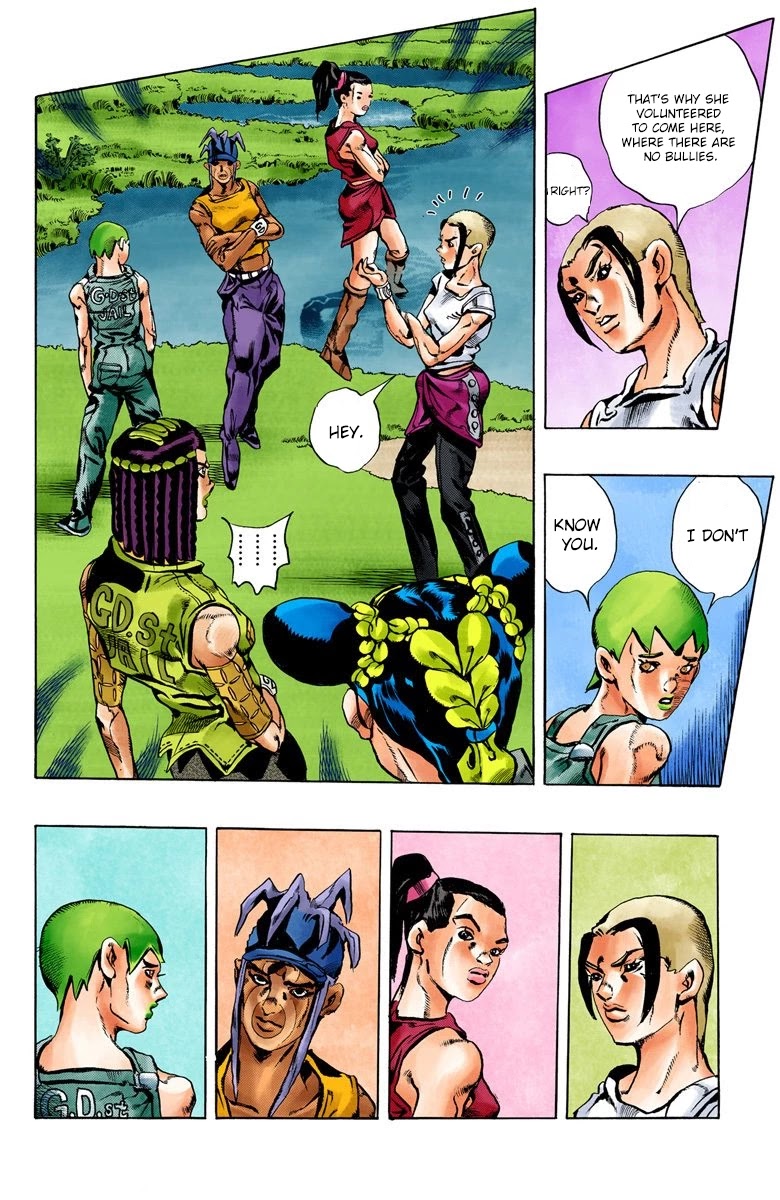 JoJo's Bizarre Adventure Part 6 - Stone Ocean (Official Colored) Chapter 27 page 17 - Chapter 27: There are Six of Us! Part 2