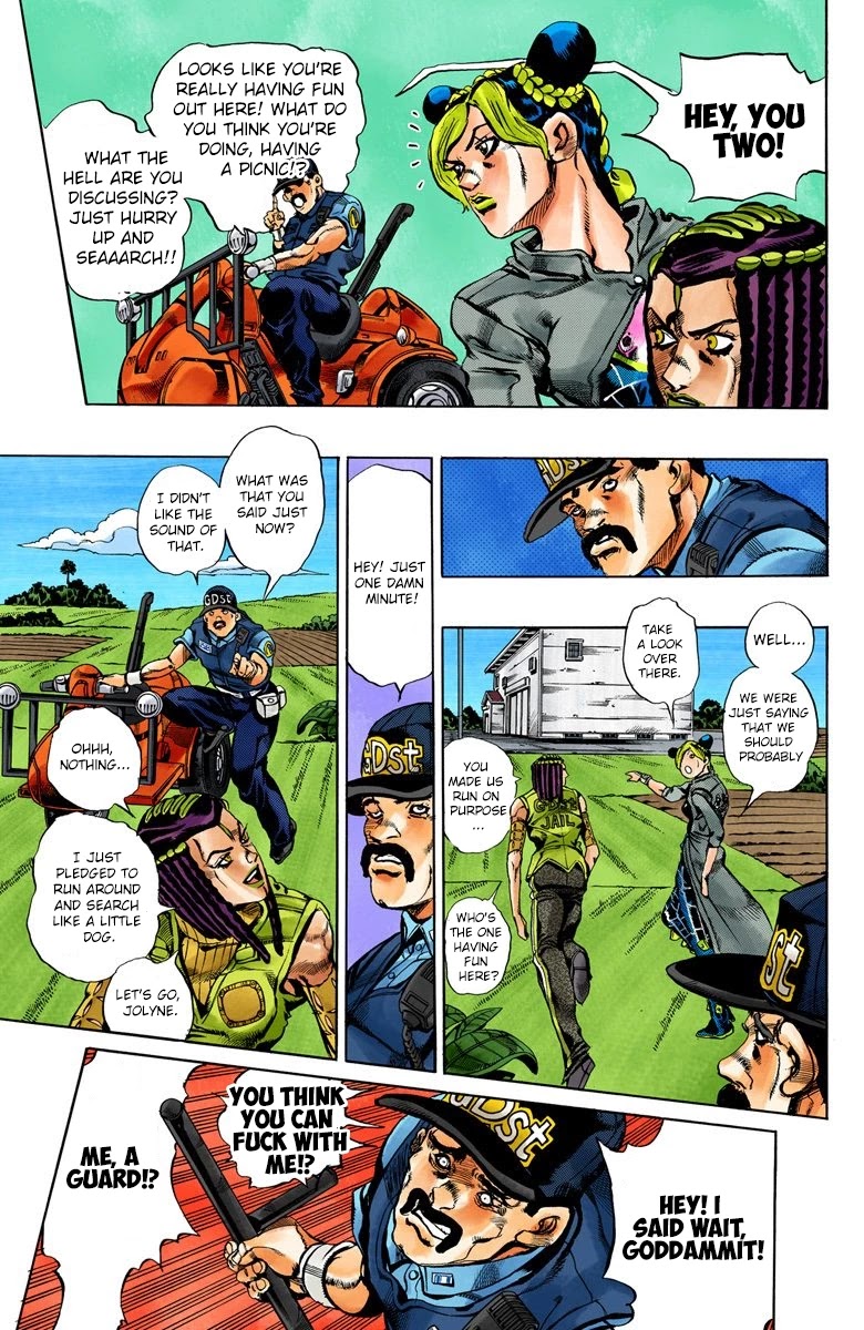 JoJo's Bizarre Adventure Part 6 - Stone Ocean (Official Colored) Chapter 27 page 4 - Chapter 27: There are Six of Us! Part 2