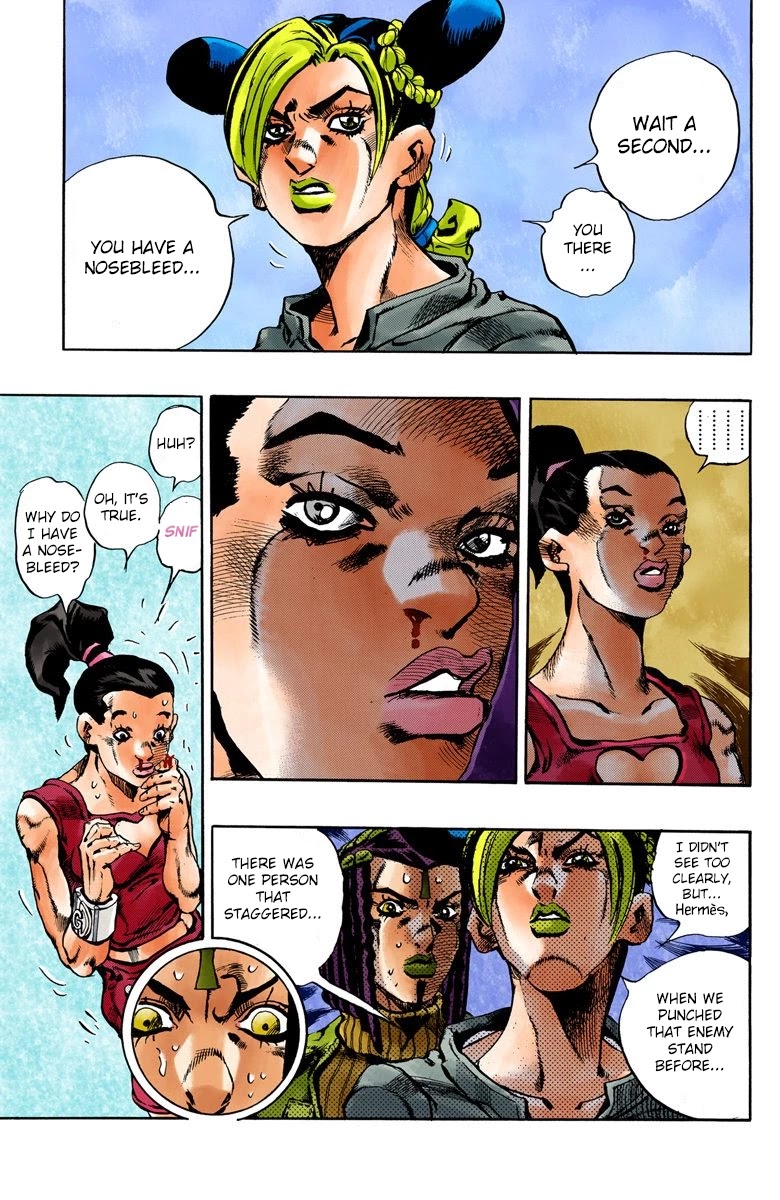 JoJo's Bizarre Adventure Part 6 - Stone Ocean (Official Colored) Chapter 29 page 20 - Chapter 29: There are Six of Us! Part 4