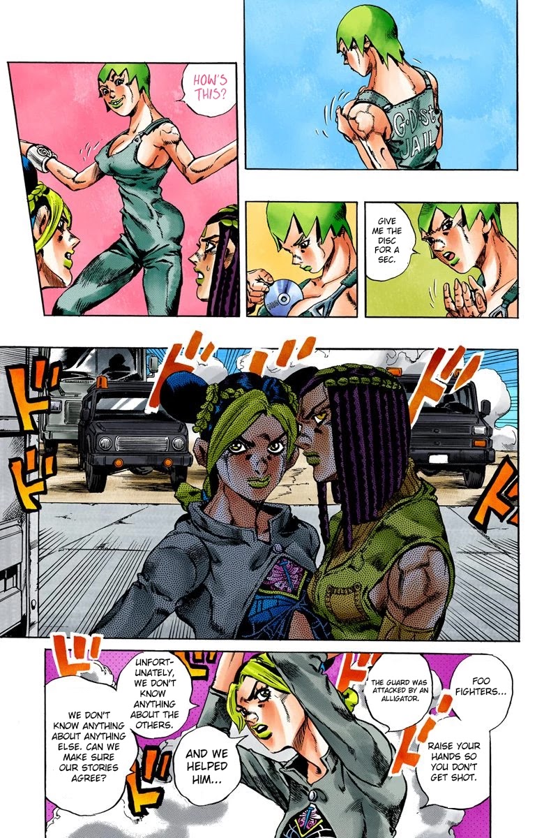 JoJo's Bizarre Adventure Part 6 - Stone Ocean (Official Colored) Chapter 33 page 14 - Chapter 33: Foo Fighters Part 3