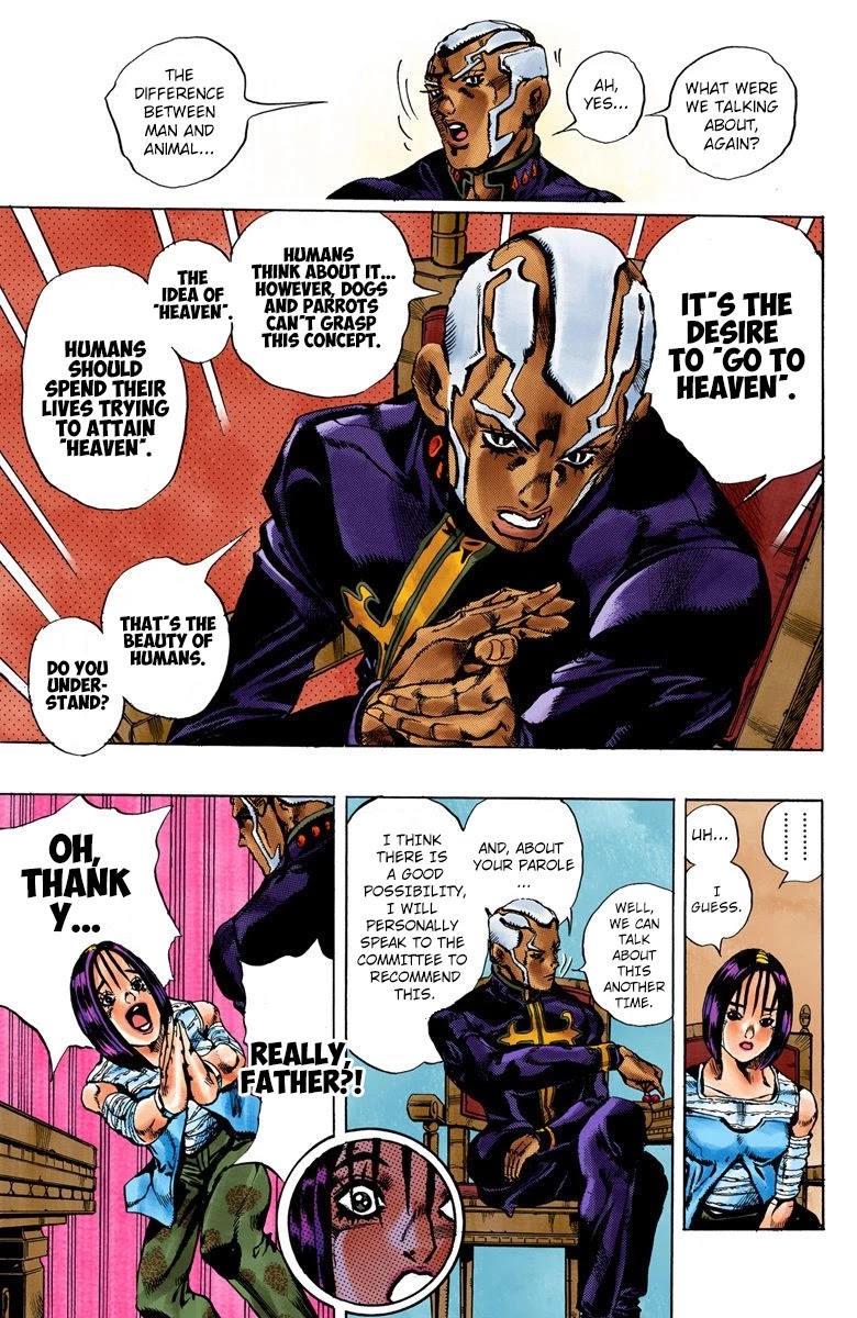 JoJo's Bizarre Adventure Part 6 - Stone Ocean (Official Colored) Chapter 34 page 14 - Chapter 34: Debt Collector Marilyn Manson Part 1