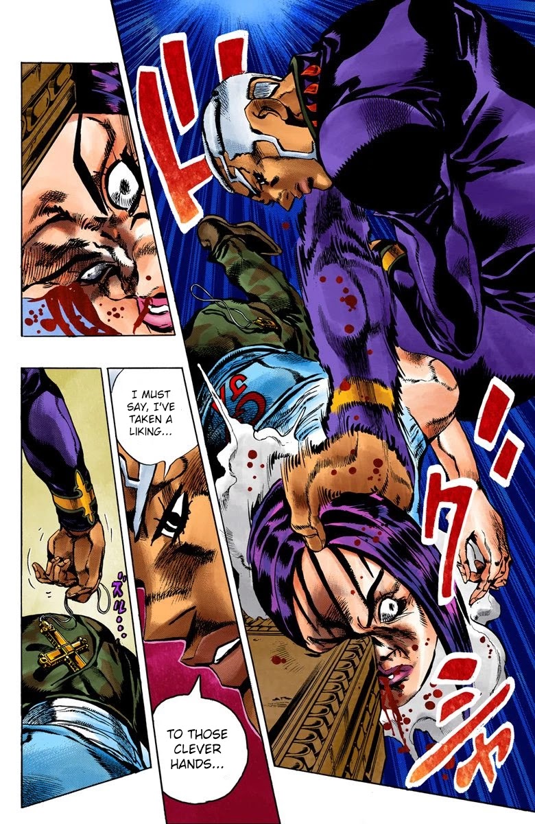 JoJo's Bizarre Adventure Part 6 - Stone Ocean (Official Colored) Chapter 34 page 15 - Chapter 34: Debt Collector Marilyn Manson Part 1