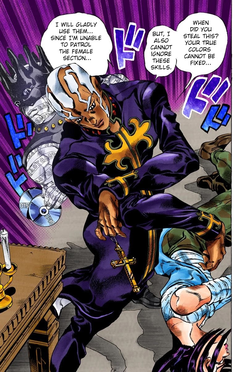JoJo's Bizarre Adventure Part 6 - Stone Ocean (Official Colored) Chapter 34 page 16 - Chapter 34: Debt Collector Marilyn Manson Part 1