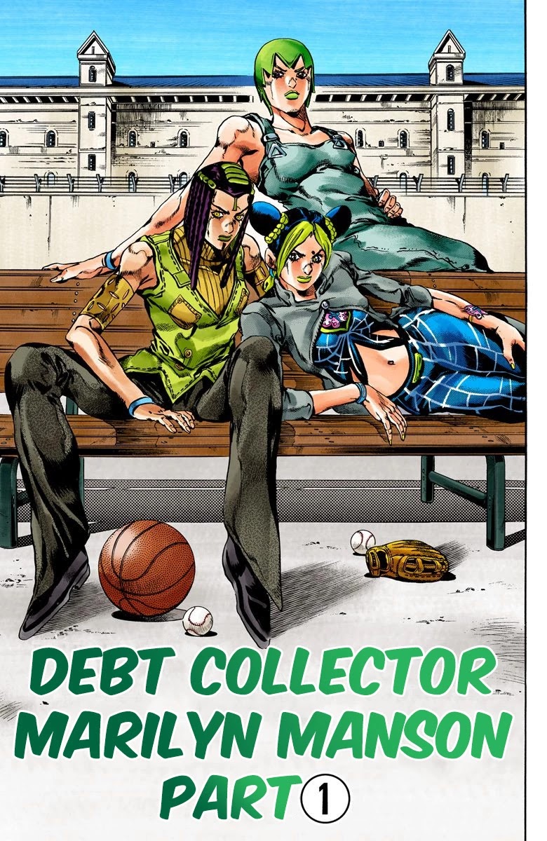 JoJo's Bizarre Adventure Part 6 - Stone Ocean (Official Colored) Chapter 34 page 2 - Chapter 34: Debt Collector Marilyn Manson Part 1