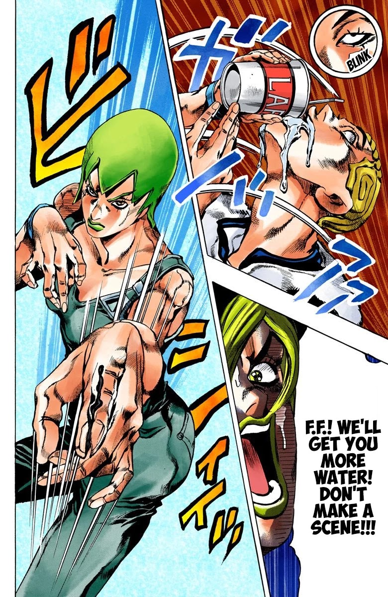JoJo's Bizarre Adventure Part 6 - Stone Ocean (Official Colored) Chapter 34 page 7 - Chapter 34: Debt Collector Marilyn Manson Part 1