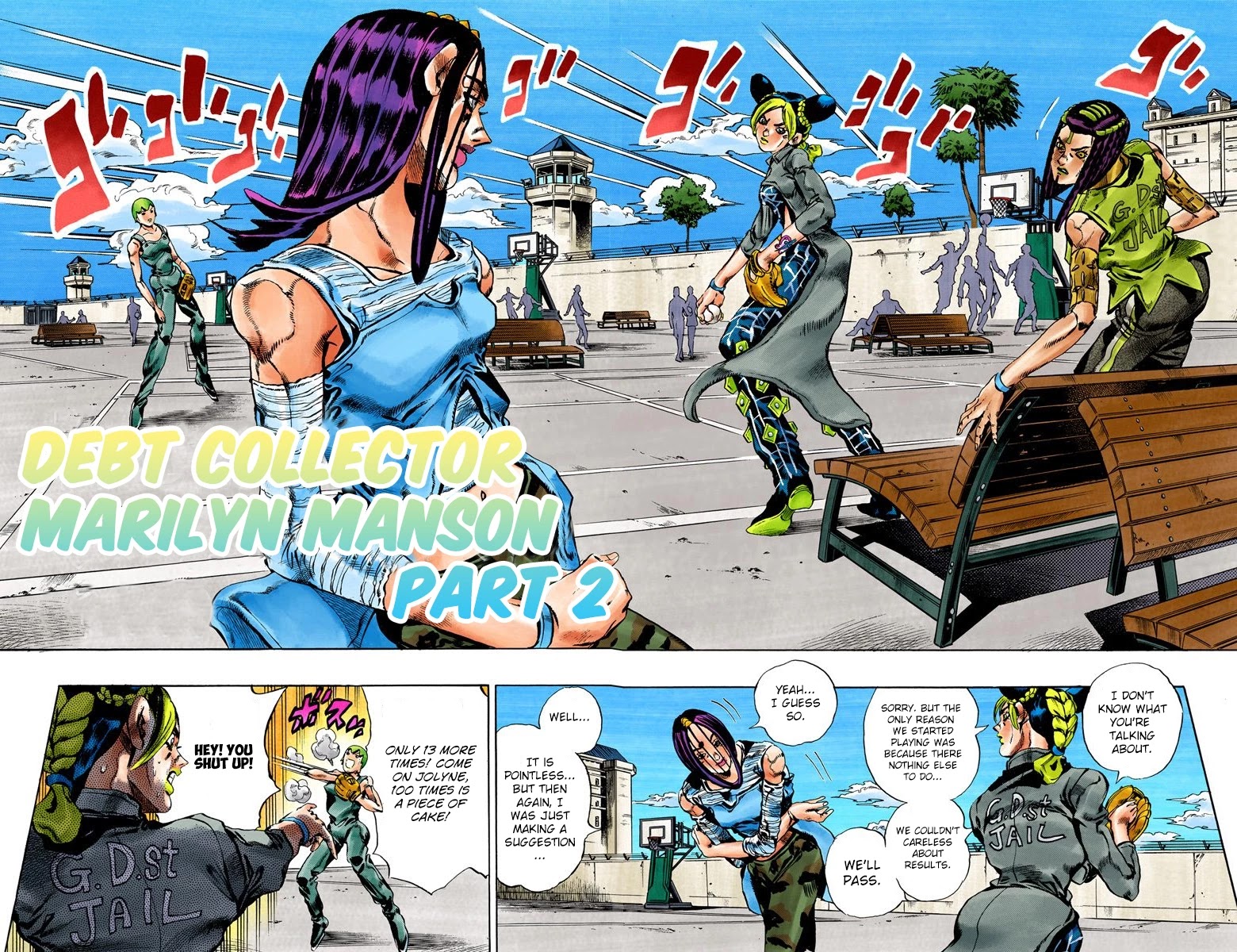 JoJo's Bizarre Adventure Part 6 - Stone Ocean (Official Colored) Chapter 35 page 3 - Chapter 35: Debt Collector Marilyn Manson Part 2