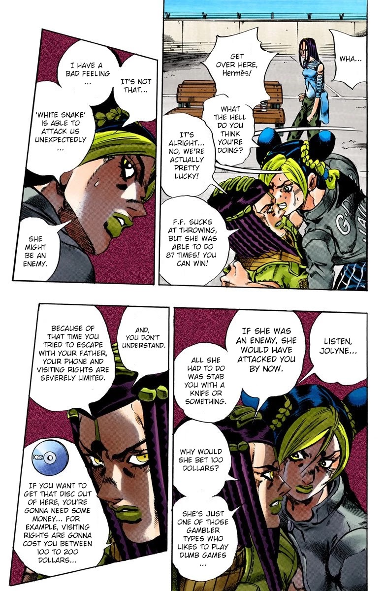 JoJo's Bizarre Adventure Part 6 - Stone Ocean (Official Colored) Chapter 35 page 5 - Chapter 35: Debt Collector Marilyn Manson Part 2