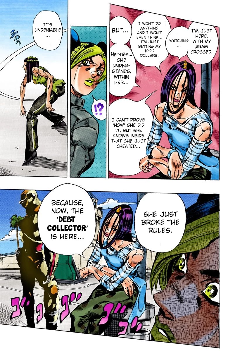 JoJo's Bizarre Adventure Part 6 - Stone Ocean (Official Colored) Chapter 36 page 16 - Chapter 36: Debt Collector Marilyn Manson Part 3