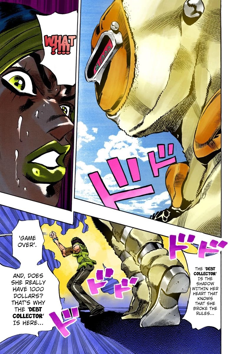 JoJo's Bizarre Adventure Part 6 - Stone Ocean (Official Colored) Chapter 36 page 18 - Chapter 36: Debt Collector Marilyn Manson Part 3