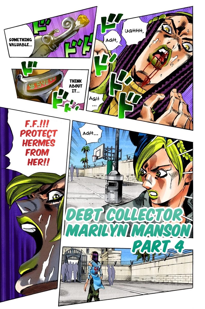 JoJo's Bizarre Adventure Part 6 - Stone Ocean (Official Colored) Chapter 37 page 2 - Chapter 37: Debt Collector Marilyn Manson Part 4