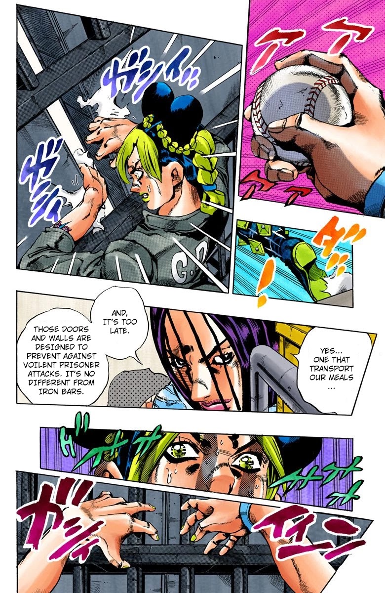 JoJo's Bizarre Adventure Part 6 - Stone Ocean (Official Colored) Chapter 38 page 12 - Chapter 38: Debt Collector Marilyn Manson Part 5