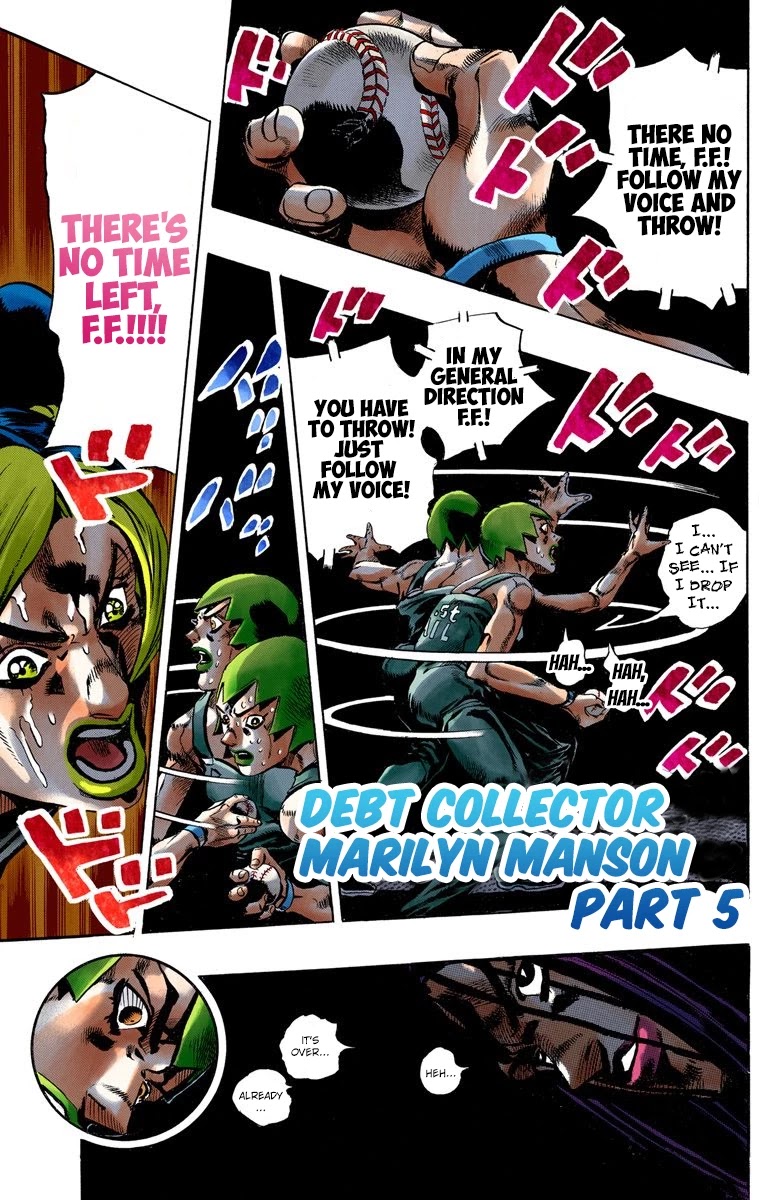 JoJo's Bizarre Adventure Part 6 - Stone Ocean (Official Colored) Chapter 38 page 2 - Chapter 38: Debt Collector Marilyn Manson Part 5