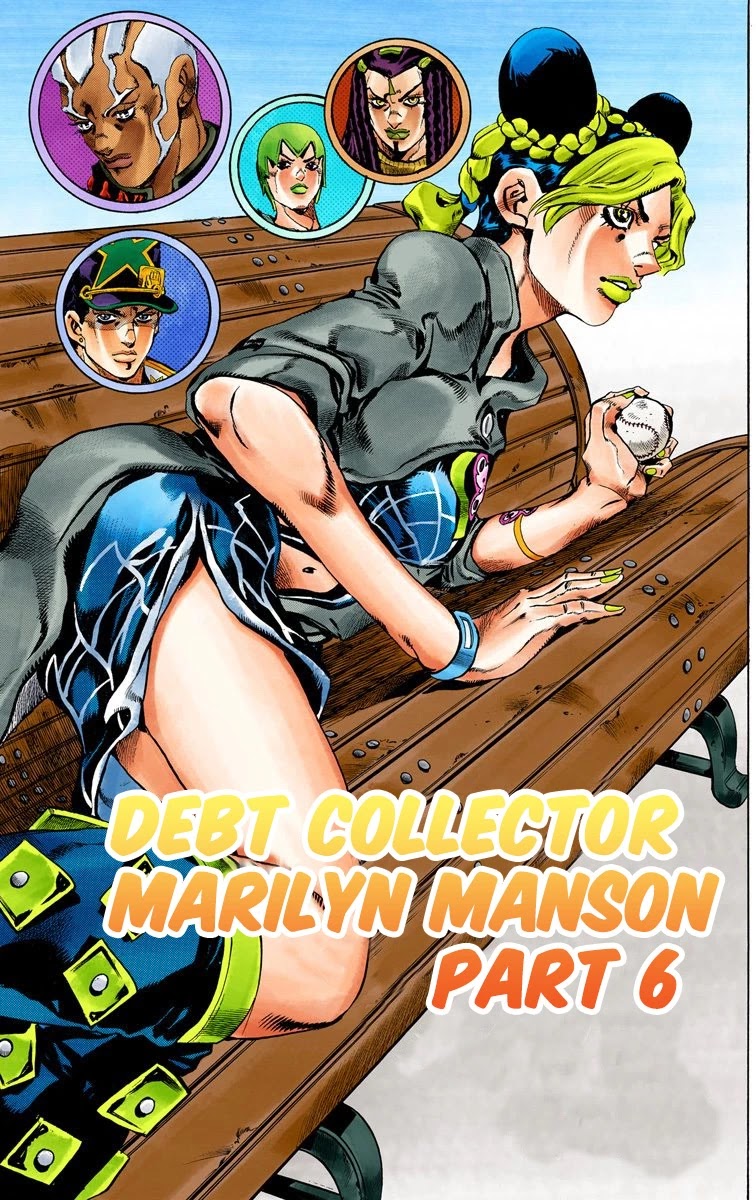 JoJo's Bizarre Adventure Part 6 - Stone Ocean (Official Colored) Chapter 39 page 1 - Chapter 39: Debt Collector Marilyn Manson Part 6