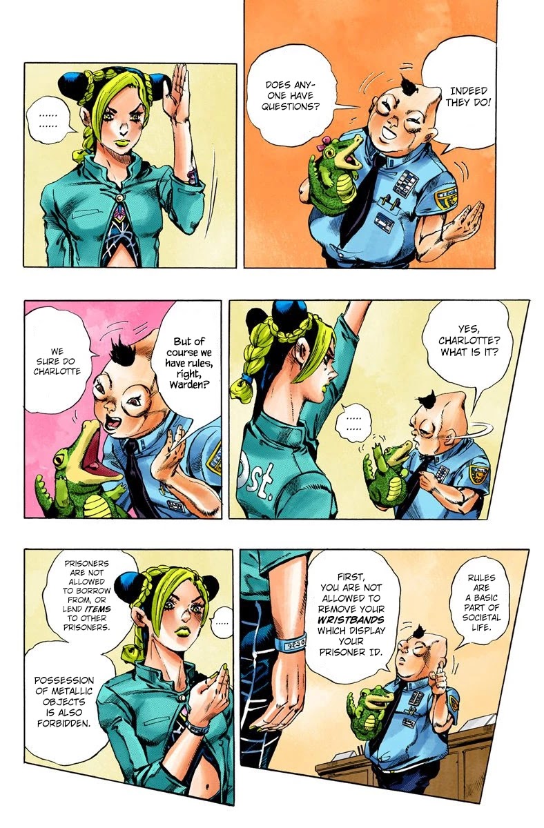 JoJo's Bizarre Adventure Part 6 - Stone Ocean (Official Colored) Chapter 4 page 6 - Chapter 4: Prisoner FE40536 Jolyne Cujoh Part 1