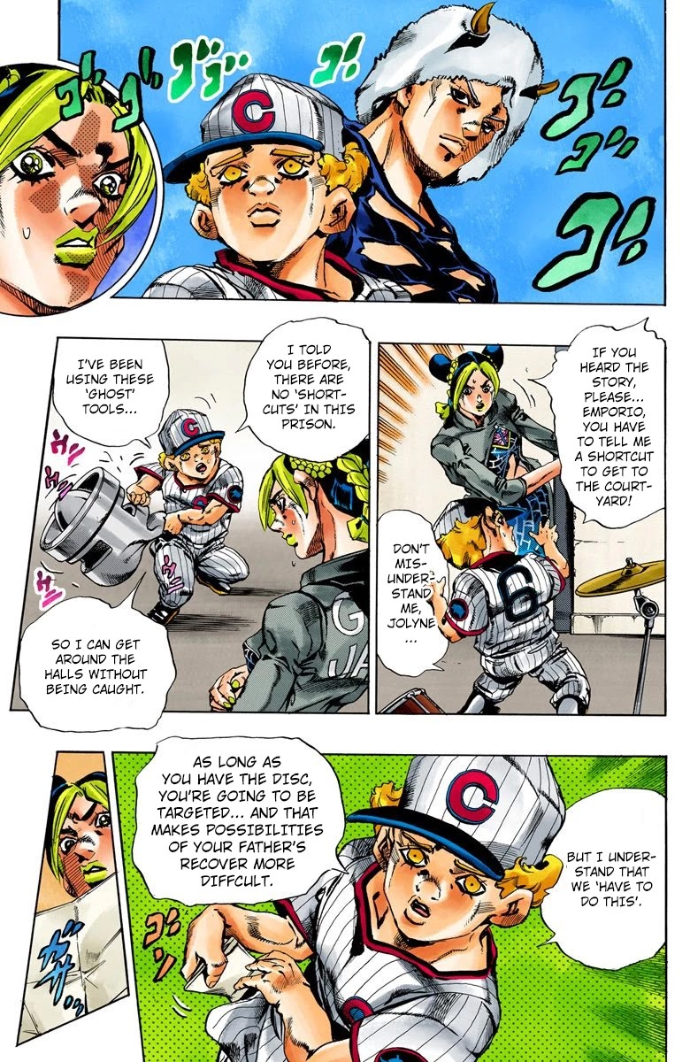 JoJo's Bizarre Adventure Part 6 - Stone Ocean (Official Colored) Chapter 40 page 11 - Chapter 40: Operation Savage Garden (Get to the Courtyard!) Part 1