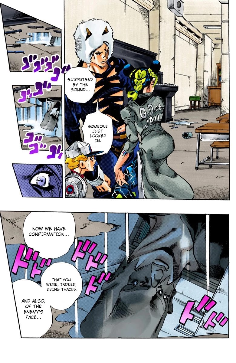 JoJo's Bizarre Adventure Part 6 - Stone Ocean (Official Colored) Chapter 40 page 19 - Chapter 40: Operation Savage Garden (Get to the Courtyard!) Part 1