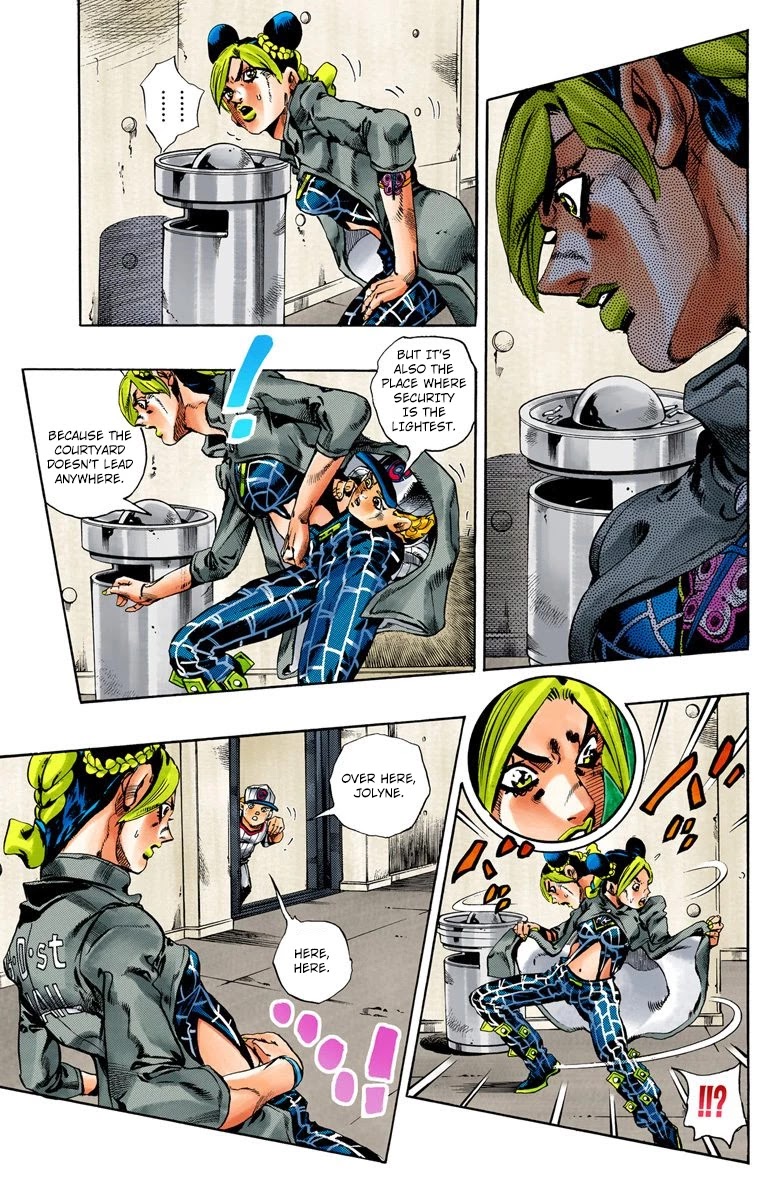 JoJo's Bizarre Adventure Part 6 - Stone Ocean (Official Colored) Chapter 40 page 9 - Chapter 40: Operation Savage Garden (Get to the Courtyard!) Part 1