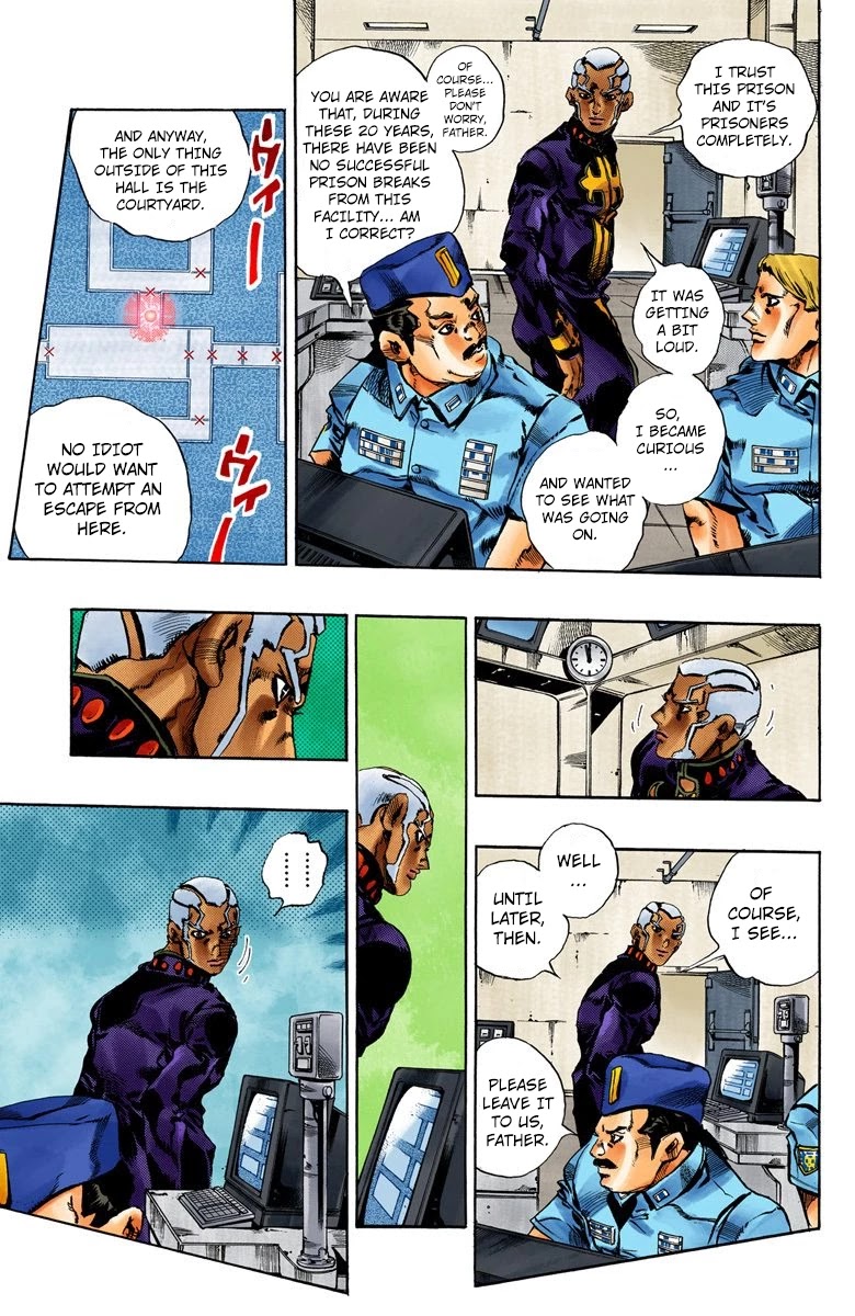 JoJo's Bizarre Adventure Part 6 - Stone Ocean (Official Colored) Chapter 44 page 4 - Chapter 44: Operation Savage Garden Part 5
