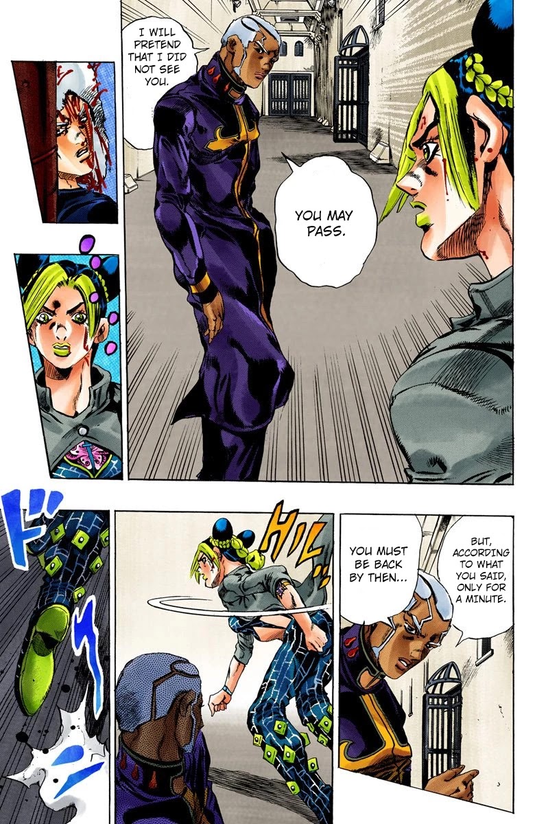 JoJo's Bizarre Adventure Part 6 - Stone Ocean (Official Colored) Chapter 47 page 13 - Chapter 47: Operation Savage Garden Part 8