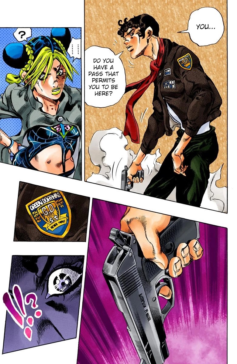JoJo's Bizarre Adventure Part 6 - Stone Ocean (Official Colored) Chapter 47 page 17 - Chapter 47: Operation Savage Garden Part 8