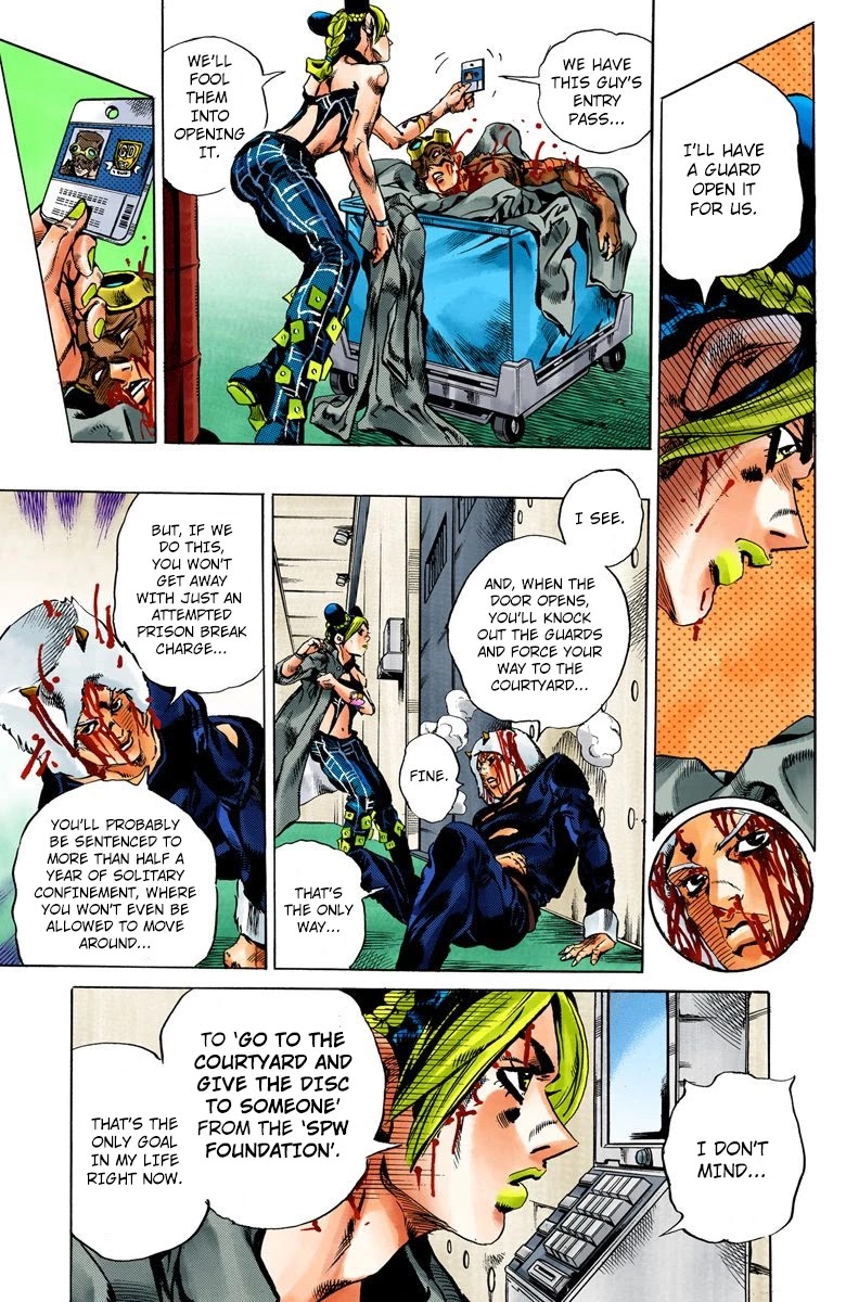 JoJo's Bizarre Adventure Part 6 - Stone Ocean (Official Colored) Chapter 47 page 3 - Chapter 47: Operation Savage Garden Part 8