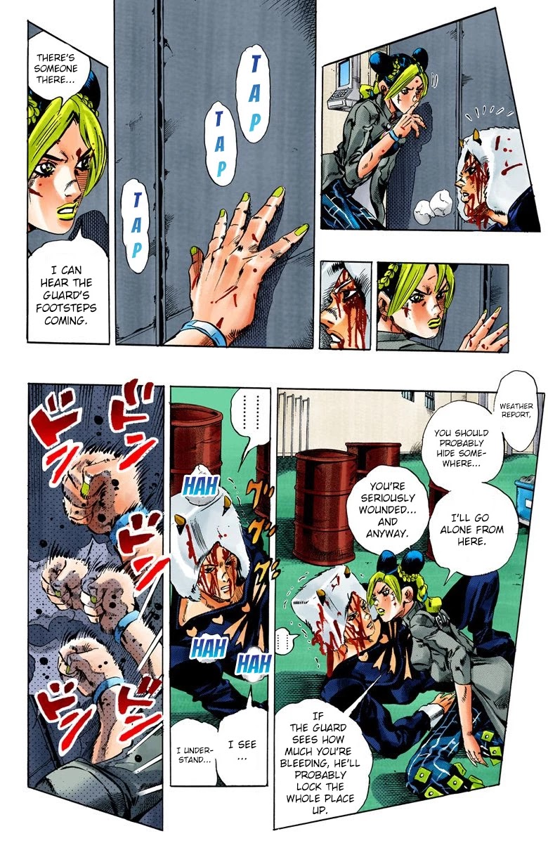 JoJo's Bizarre Adventure Part 6 - Stone Ocean (Official Colored) Chapter 47 page 4 - Chapter 47: Operation Savage Garden Part 8