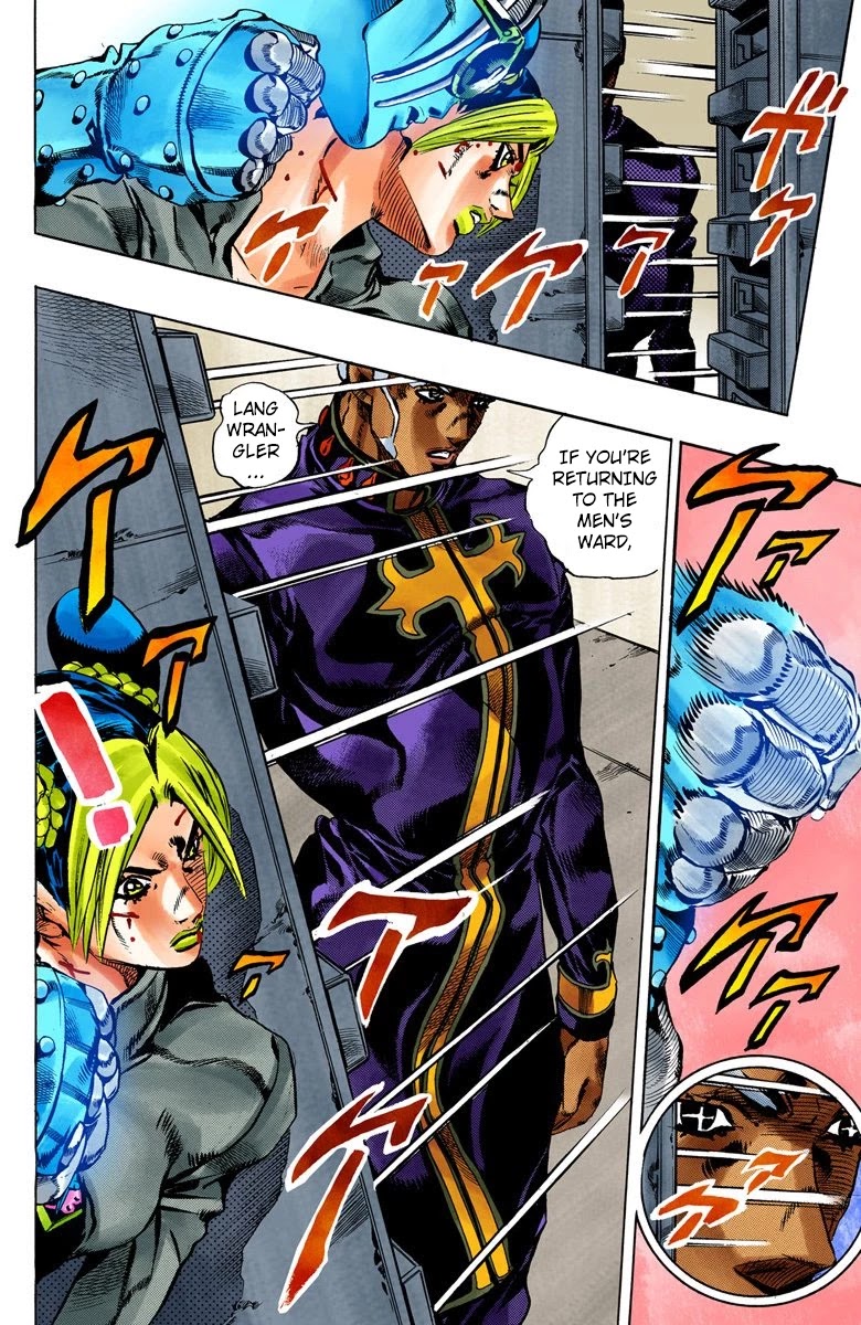 JoJo's Bizarre Adventure Part 6 - Stone Ocean (Official Colored) Chapter 47 page 6 - Chapter 47: Operation Savage Garden Part 8