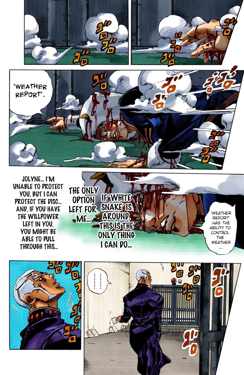 JoJo's Bizarre Adventure Part 6 - Stone Ocean (Official Colored) Chapter 48 page 13 - Chapter 48: Heavy Rainfall Warning Activated Part 1
