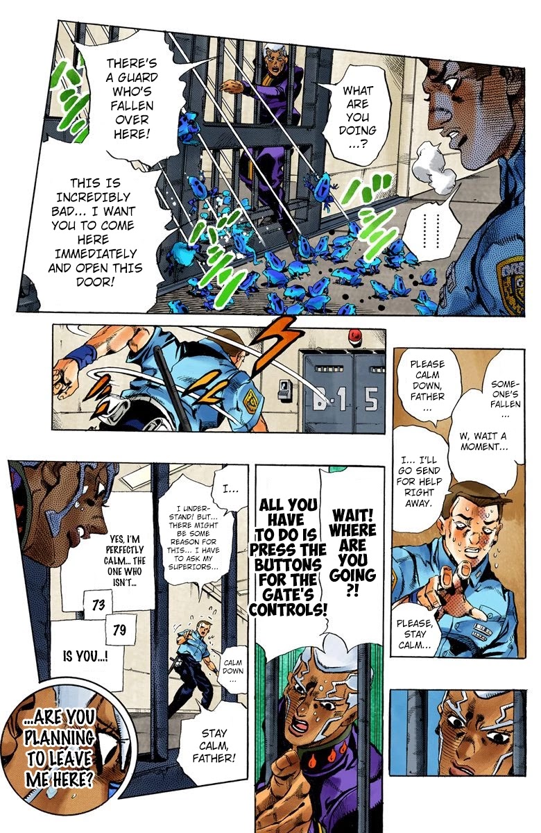 JoJo's Bizarre Adventure Part 6 - Stone Ocean (Official Colored) Chapter 49 page 12 - Chapter 49: Heavy Rainfall Warning Activated Part 2