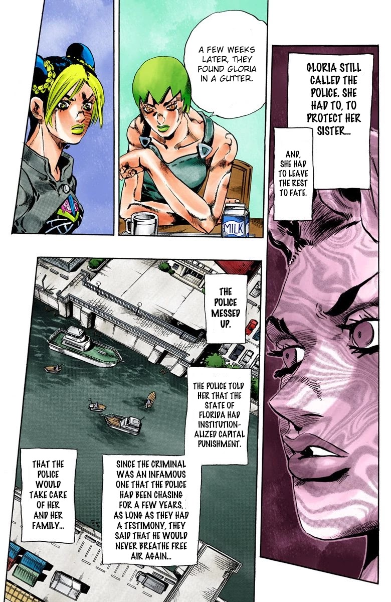 JoJo's Bizarre Adventure Part 6 - Stone Ocean (Official Colored) Chapter 51 page 13 - Chapter 51: The Kiss of Love and Revenge Part 1