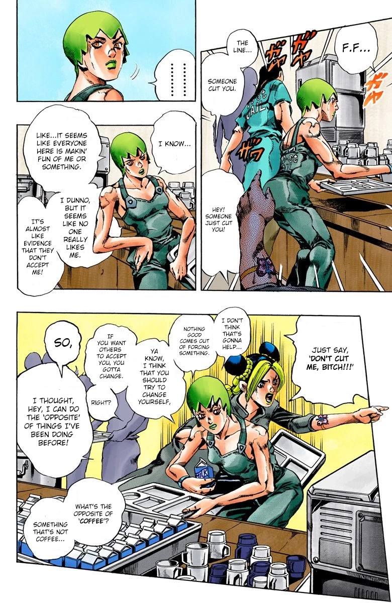 JoJo's Bizarre Adventure Part 6 - Stone Ocean (Official Colored) Chapter 51 page 2 - Chapter 51: The Kiss of Love and Revenge Part 1