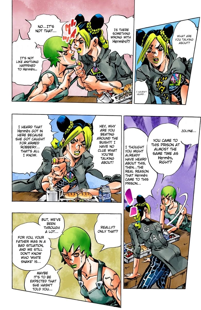 JoJo's Bizarre Adventure Part 6 - Stone Ocean (Official Colored) Chapter 51 page 6 - Chapter 51: The Kiss of Love and Revenge Part 1