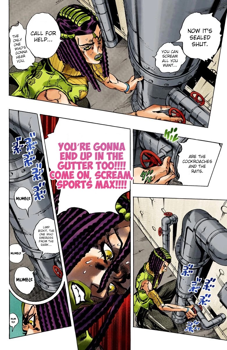 JoJo's Bizarre Adventure Part 6 - Stone Ocean (Official Colored) Chapter 52 page 13 - Chapter 52: The Kiss of Love and Revenge Part 2