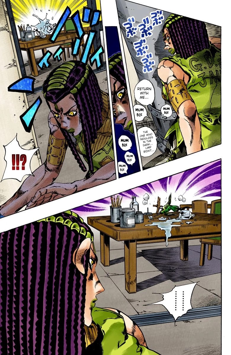 JoJo's Bizarre Adventure Part 6 - Stone Ocean (Official Colored) Chapter 52 page 14 - Chapter 52: The Kiss of Love and Revenge Part 2