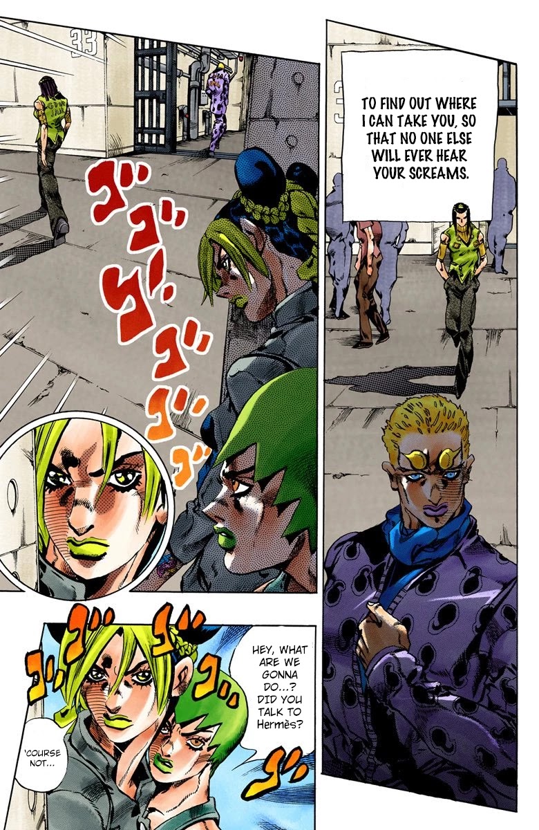 JoJo's Bizarre Adventure Part 6 - Stone Ocean (Official Colored) Chapter 52 page 5 - Chapter 52: The Kiss of Love and Revenge Part 2