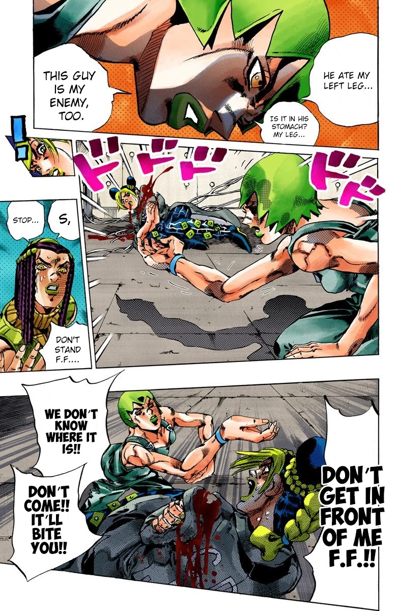 JoJo's Bizarre Adventure Part 6 - Stone Ocean (Official Colored) Chapter 54 page 16 - Chapter 54: The Kiss of Love and Revenge Part 4