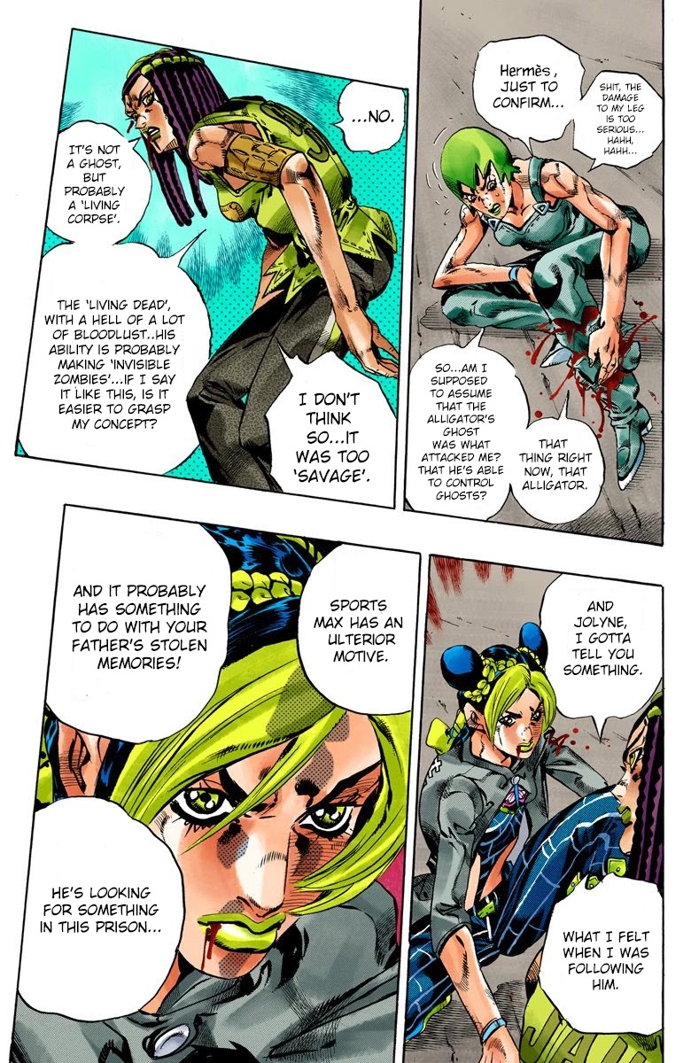 JoJo's Bizarre Adventure Part 6 - Stone Ocean (Official Colored) Chapter 55 page 8 - Chapter 55: The Kiss of Love and Revenge Part 5