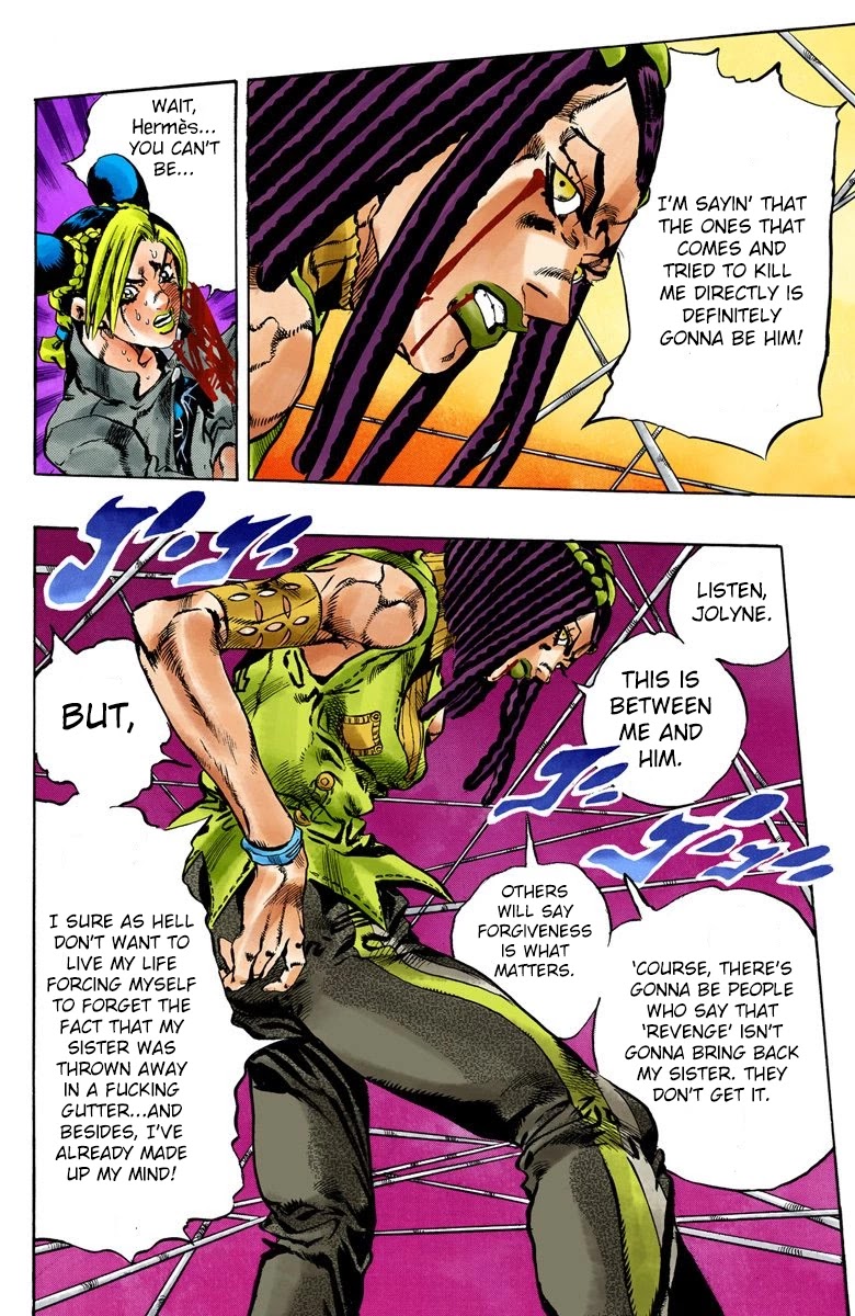 JoJo's Bizarre Adventure Part 6 - Stone Ocean (Official Colored) Chapter 56 page 14 - Chapter 56: The Kiss of Love and Revenge Part 6