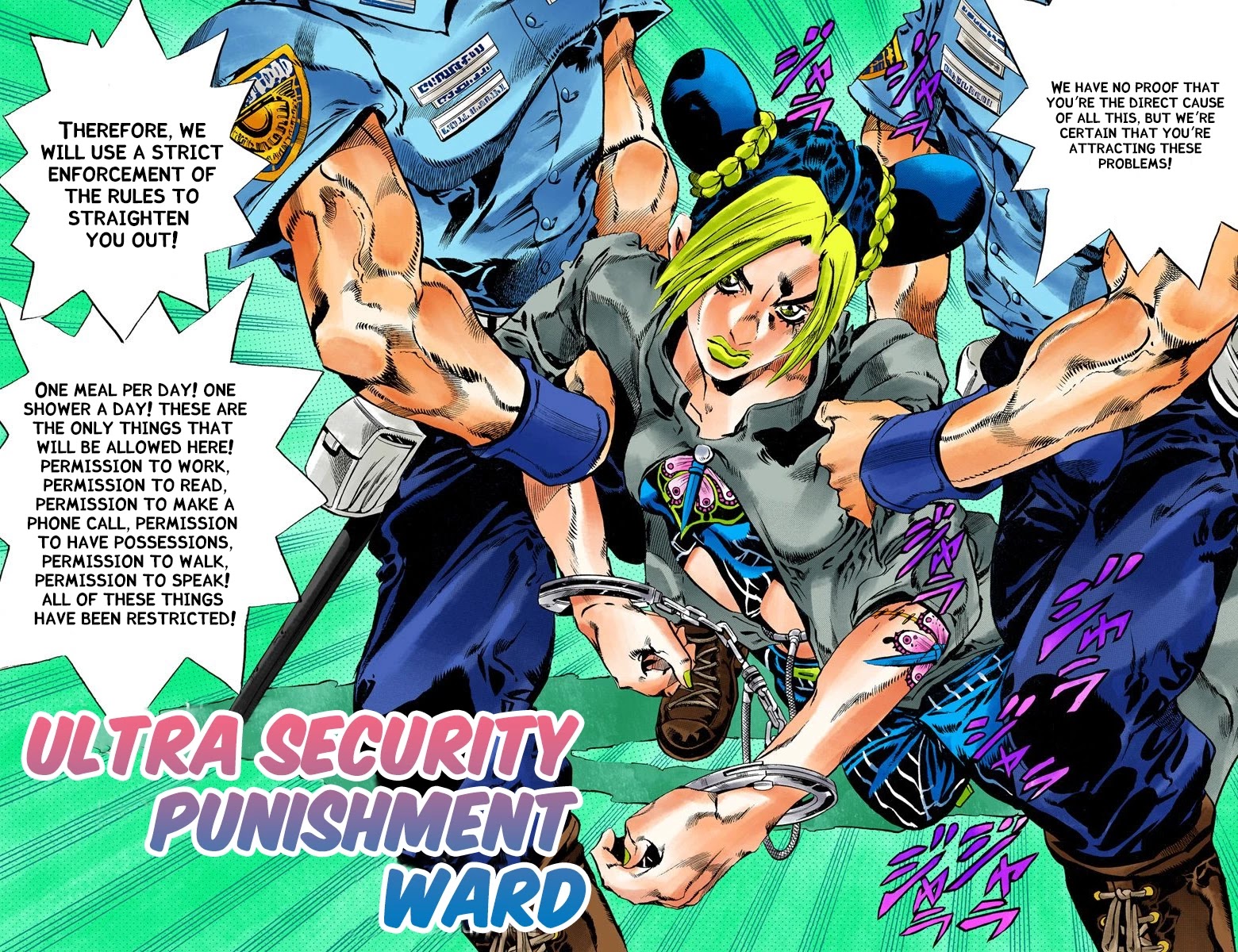 JoJo's Bizarre Adventure Part 6 - Stone Ocean (Official Colored) Chapter 58 page 2 - Chapter 58: Ultra Security Punishment Ward