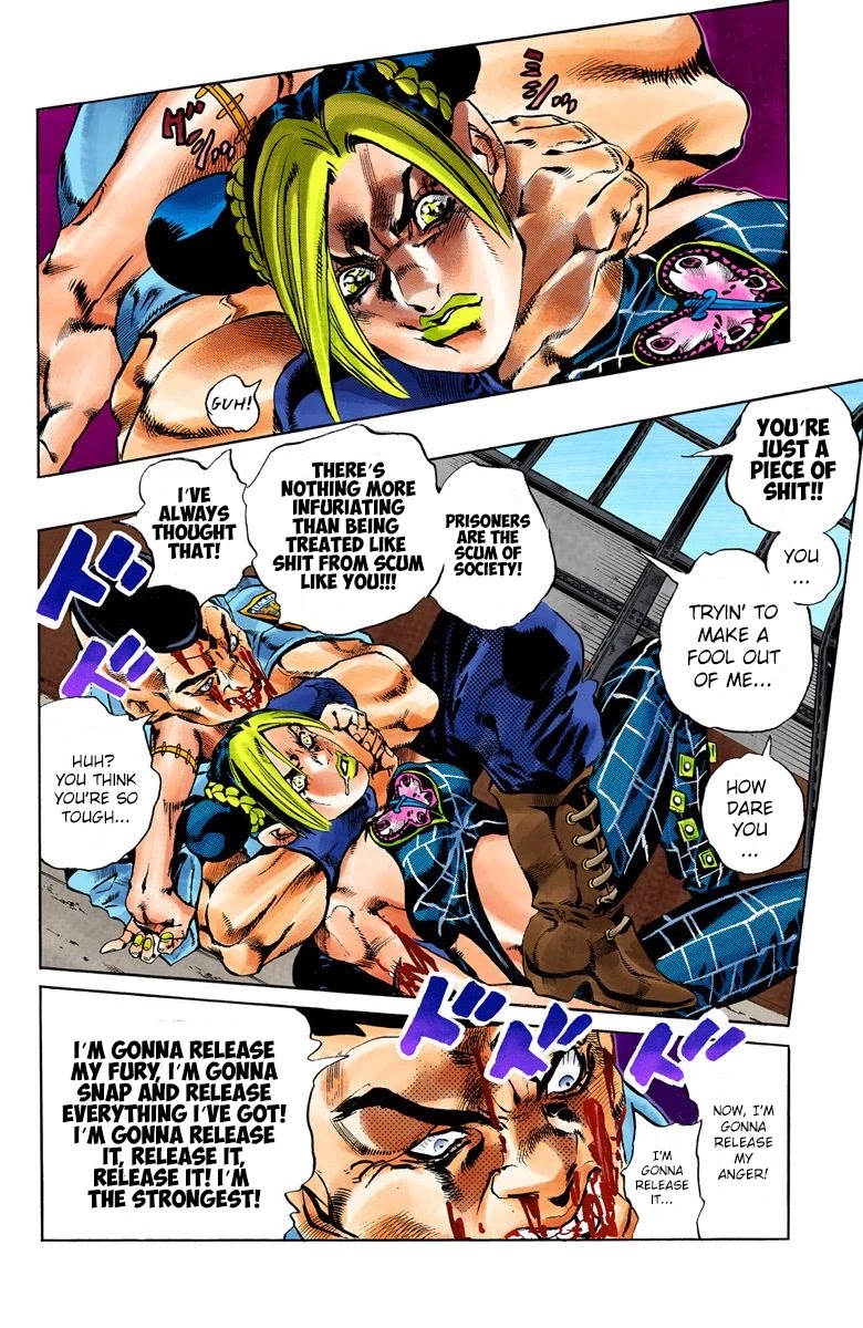 JoJo's Bizarre Adventure Part 6 - Stone Ocean (Official Colored) Chapter 63 page 20 - Chapter 63: Guard Westwood's Secret Part 4
