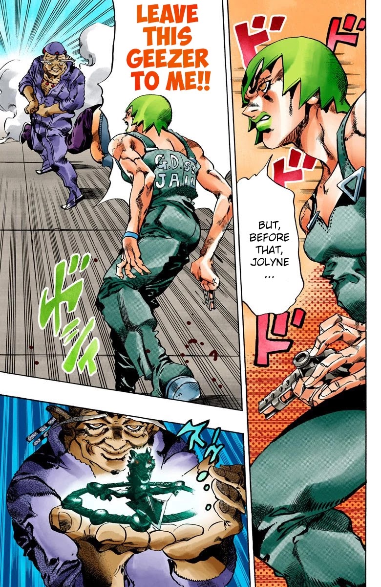 JoJo's Bizarre Adventure Part 6 - Stone Ocean (Official Colored) Chapter 67 page 15 - Chapter 67: Burn, Dragons's Dream! Part 1