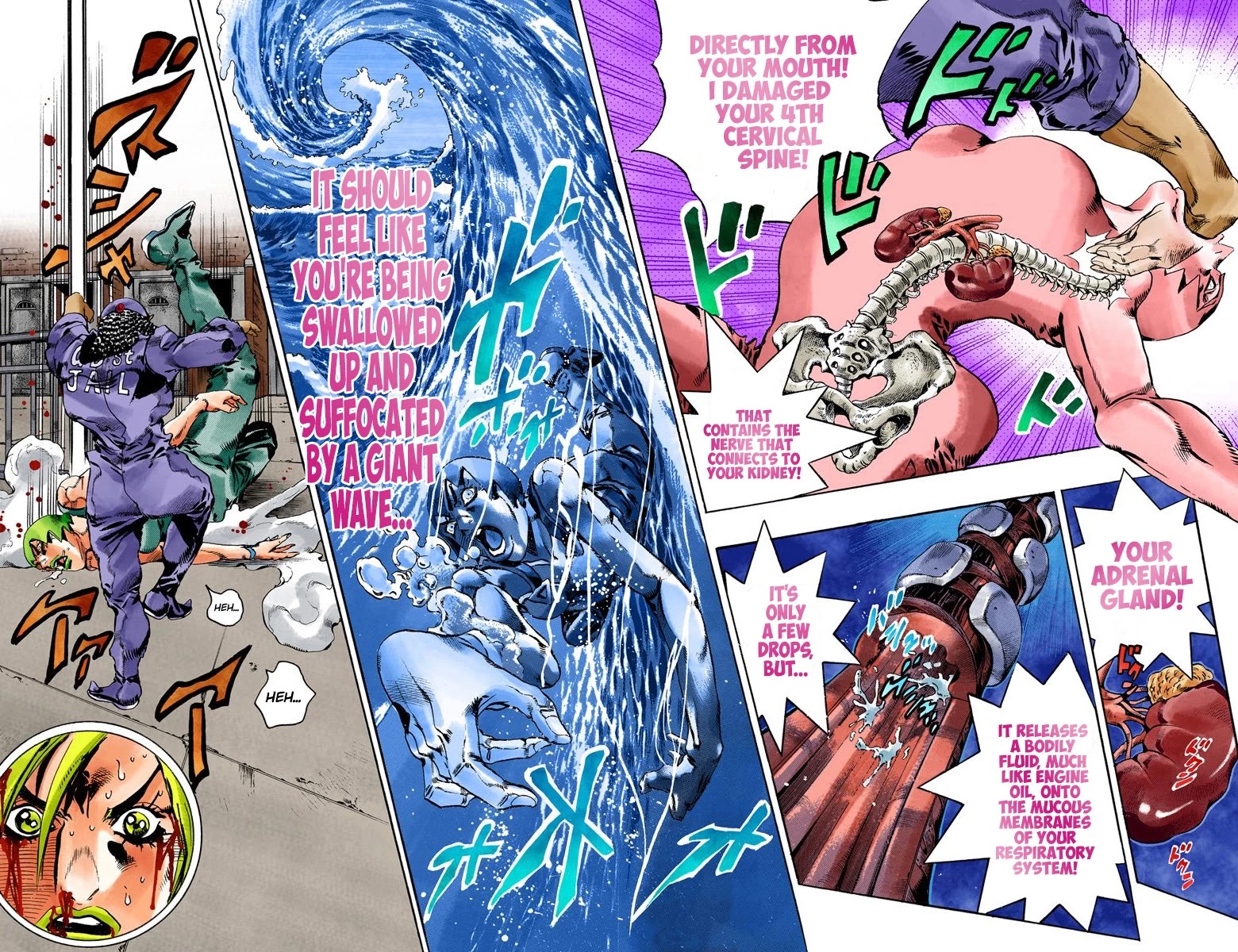 JoJo's Bizarre Adventure Part 6 - Stone Ocean (Official Colored) Chapter 68 page 5 - Chapter 68: Burn, Dragons's Dream! Part 2