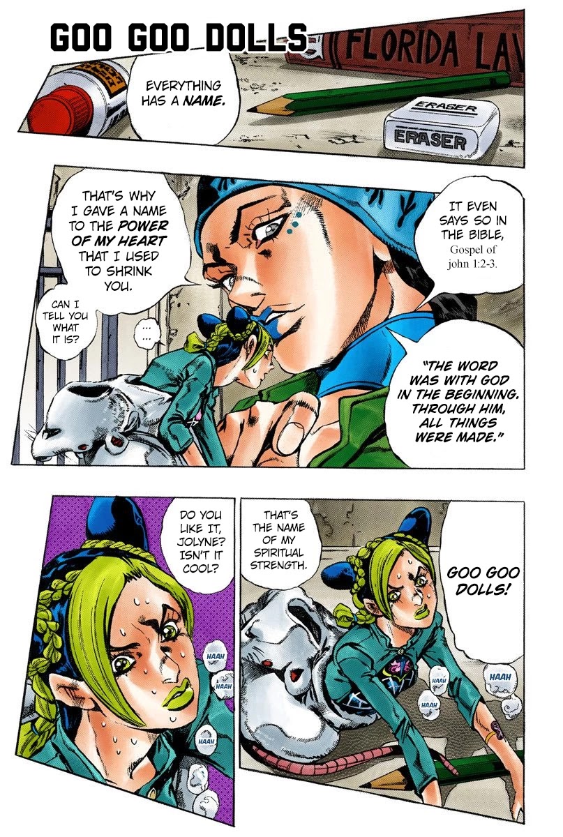 JoJo's Bizarre Adventure Part 6 - Stone Ocean (Official Colored) Chapter 7 page 1 - Chapter 7: Goo Goo Dolls