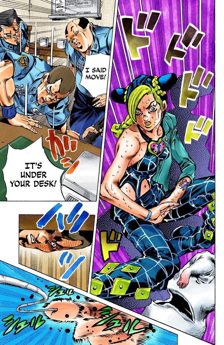 JoJo's Bizarre Adventure Part 6 - Stone Ocean (Official Colored) Chapter 7 page 16 - Chapter 7: Goo Goo Dolls
