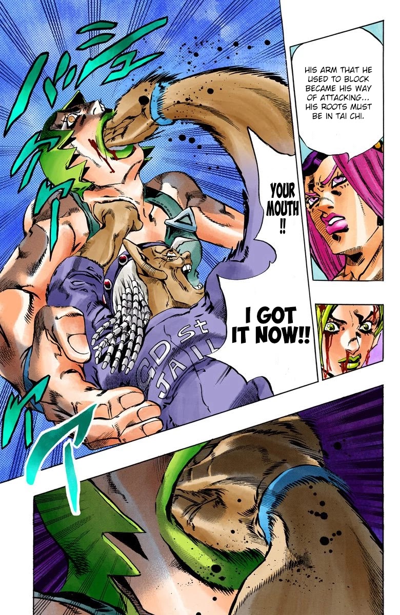 JoJo's Bizarre Adventure Part 6 - Stone Ocean (Official Colored) Chapter 70 page 8 - Chapter 70: Burn, Dragons's Dream! Part 4