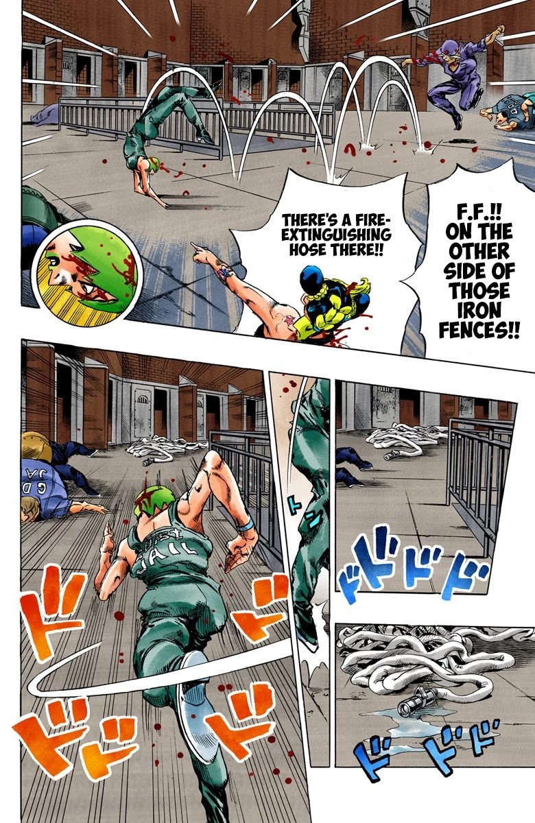 JoJo's Bizarre Adventure Part 6 - Stone Ocean (Official Colored) Chapter 71 page 12 - Chapter 71: Burn, Dragons's Dream! Part 5
