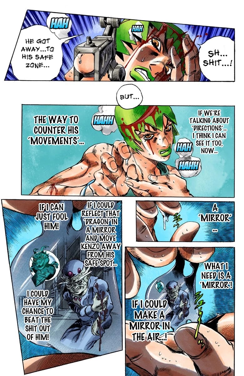 JoJo's Bizarre Adventure Part 6 - Stone Ocean (Official Colored) Chapter 71 page 8 - Chapter 71: Burn, Dragons's Dream! Part 5