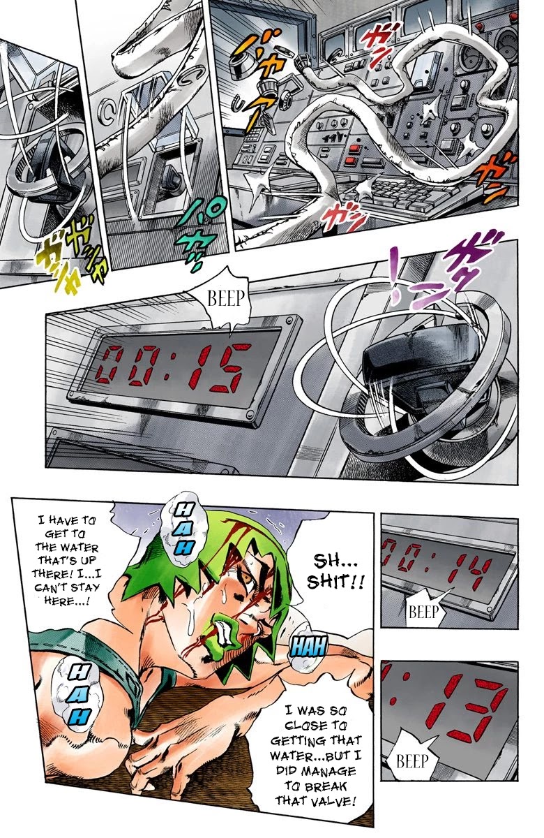 JoJo's Bizarre Adventure Part 6 - Stone Ocean (Official Colored) Chapter 72 page 12 - Chapter 72: Burn, Foo Fighters!