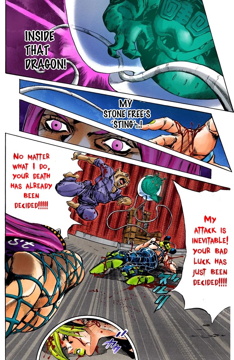 JoJo's Bizarre Adventure Part 6 - Stone Ocean (Official Colored) Chapter 74 page 4 - Chapter 74: Burn, Dragons's Dream! Part 7