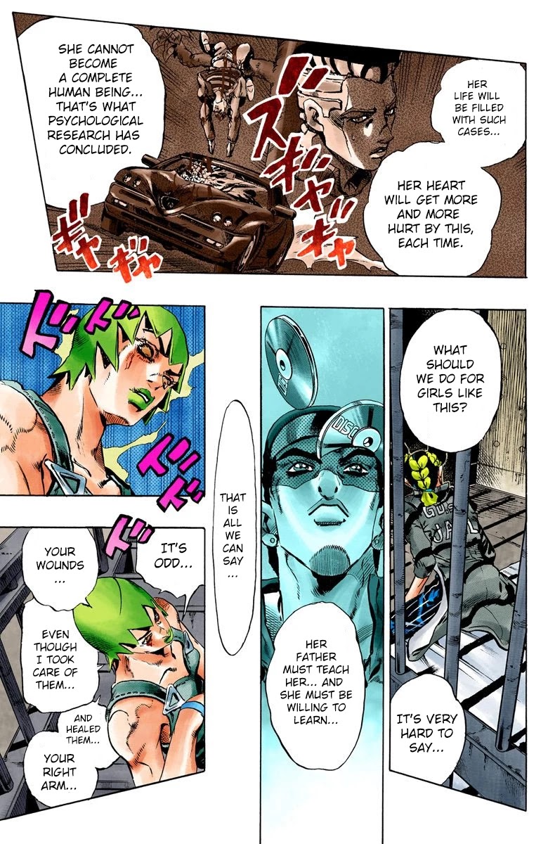 JoJo's Bizarre Adventure Part 6 - Stone Ocean (Official Colored) Chapter 75 page 16 - Chapter 75: Father: Jotaro Kujo; Daughter: Jolyne Cujoh